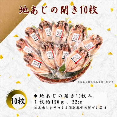 地あじの開き（玄界灘産）お得な10枚セット